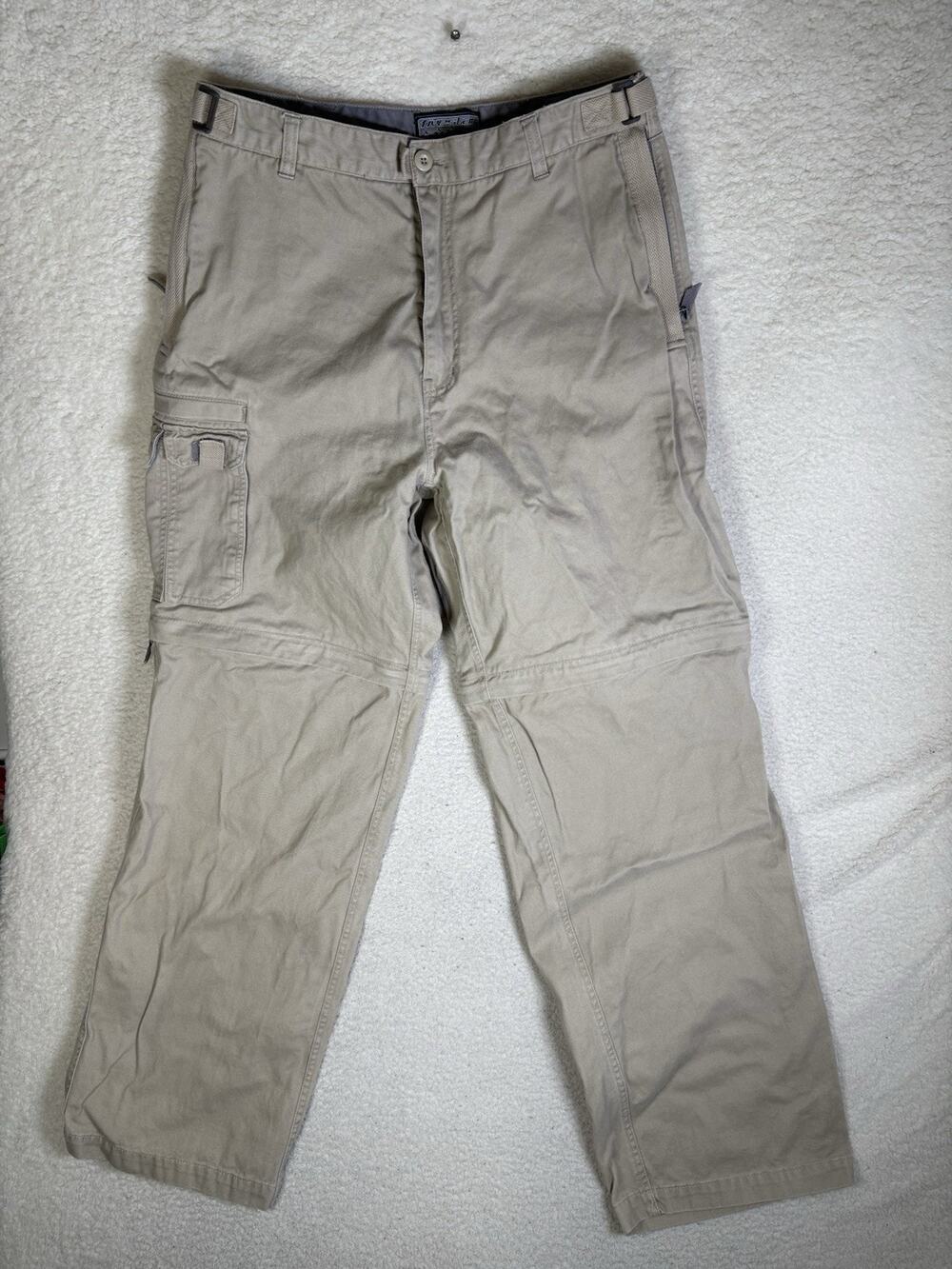 Five Star Pants Mens 34x34 Beige Convertible Cargo Baggy Wide Skater Grunge Y2K